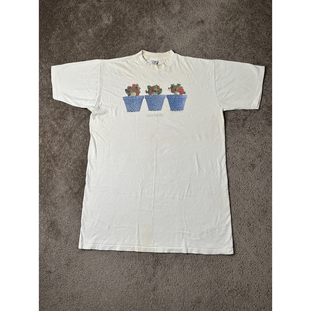 Vintage 1997 Anne Geddes Nightshirt Sleep Shirt Baby Flower Pot Graphic One Size